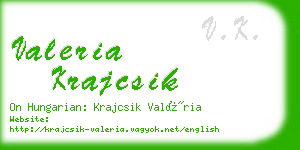 valeria krajcsik business card